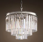 Подвесная люстра Rh 1920S Odeon Clear Glass Fringe 3-Tier Chandelier Nickel 36 См ImperiumLoft 40,1539 (191624-22) (220V, на цепи)