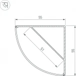 Профиль KANT-H55-2000 ANOD (Arlight, Алюминий) 044578
