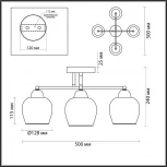 Люстра потолочная Desiree 5224/4C черный, хром E27 4*60W