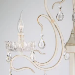 Торшер Eurosvet 12205 12205/3F белый (хрусталь Strotskis, подвески, выключатель, подсвечник, свеча, под старину)