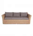 Диван из искусственного ротанга (гиацинт) трехместный, цвет соломенный 4SIS Капучино YH-C3130W-3 TW