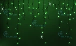 Гирлянда светодиодная Бахрома зеленая с мерцанием 220B, 144 LED, провод черный, IP54 RL-i3*0.9F-B/G Rich LED
