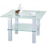 Стол журнальный Кристалл 1 алюминий/прозрачное от фабрики Mebelik