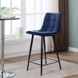 Стул полубарный UNO, бархат синий 29 / чёрный конус Top Concept UNO 74733