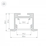 Профиль SL-LINE-3523-F-2500 BLACK (Алюминий) 033738 Arlight SL-LINE