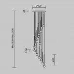 Подвесной светильник каскадный Maytoni Bubble dream MOD383PL-L40BBS3K (LED, 220V, на проводе)