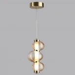 Подвесной светильник Odeon Light Bruco 5095/12L латунный/янтарный градиент/металл/стекло LED 12W 4000K (220V, на проводе, бусы)