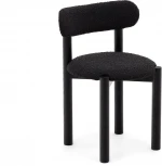 Nebai Стул из черной ткани букле и массива дуба с черной отделкой La Forma (ex Julia Grup) арт.178332