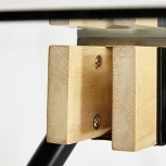 Стол FRONDO ( mod. DT1356) прозрачный/натуральный/черный (металл/стекло/дерево)