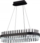 Подвесная люстра светодиодная Natali Kovaltseva Royalton LED LAMPS 81276 с пультом ДУ, моб. приложением 120W, чёрный, LED (регулировка яркости, 220V, на тросе)