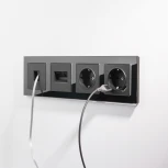 Телефонная розетка RJ-11 (черный матовый) Werkel W1182008 (a051604)