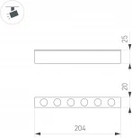 Трековый светильник магнитный Downlight MAG-DOTS-25-L200-6W Warm3000 (WH, 30 deg, 24V, DALI) (Arlight, IP20 Металл) 053025 (LED)