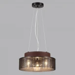 Подвесной светильник Lumion Basalto 6598/3C черный/черный. коричневый металл, эко кожа/металл, стекло Е27 3*40W 220V (на тросе, круглые)
