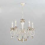 Подвесная люстра Eurosvet Ravenna 10104/5 белый с золотом/тонированный хрусталь Strotskis