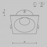 Встраиваемый светильник Zoom GU10 1x50Вт IP 65 Maytoni Technical DL033-2-01W (220V)