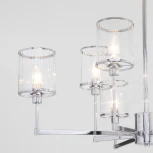 Потолочная люстра Wi-Fi на штанге Eurosvet Inari 60144/8 хром (220V, управление смартфоном, голосовое управление, умный дом - Minimir Home, Алиса, Маруся, Салют)