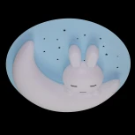 Потолочная люстра с таймером Natali Kovaltseva LED LAMPS 81087 (для детской, 220V, пульт управления, управление смартфоном, умный дом - LampSmart, круглые, животные, луна)