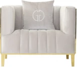 Кресло Garda Decor 102AN-KRES-8681-SER (Золото/Серый)