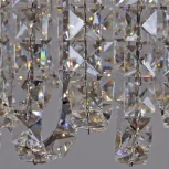 Подвесная люстра хрустальная светодиодная с пультом Reluce 63007-0.4-400 CH (регулировка яркости, 220V, на тросе)