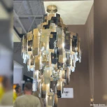 Подвесная люстра каскадная большая Crystal Lux POINT SP39 (220V, на цепи)