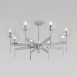 Потолочная люстра на штанге Arrista 60130/8 Eurosvet хром Smart (220V, управление смартфоном, голосовое управление, умный дом - Minimir Home, Алиса, Маруся, Салют)