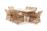 Обеденная группа плетеная, цвет соломенный 4SIS Латте LC6T-7-SET