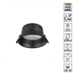 Светильник светодиодный встраиваемый Novotech Clara 359556 черный с переключателем цв. температуры IP44 LED 30W 220V 3000К\4000К\6000К (круглые)