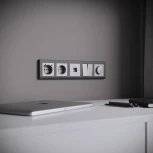 Выключатель двухклавишный с подсветкой (серебряный матовый) Werkel W1120165 (a063610)