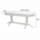 Стол обеденный Тарун 5 раздвижной белый/серебро 190/250*84 от фабрики Mebelik