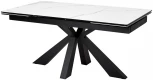 Стол ALEZIO 160 BIANCO TL-45 Белый мрамор матовый, испанская керамика/ черный каркас М-City