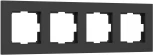 Рамка на 4 поста (черный софт) Werkel W0042908 (a062802)