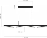 Подвесной светильник ST Luce SL1018 SL1018.403.04 черный/прозрачный LED 4*32W 4000K (220V, на проводе)