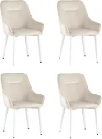 Стул Диана велюр кремовый ножки белые 4 шт Stool Group (арт.УТ000037405)