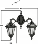 Настенный фонарь уличный Oasis Light ROMA S 95202S 2 15L Bl (220V, IP44)