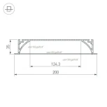 Профиль с экраном ARH-POWER-W200-F-2000 ANOD (Алюминий) 027916 Arlight