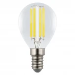 Лампа светодиодная, форма "шар", прозрачная, белый свет 4000K Uniel Яркая A++ LED-G45-4W/4000K/E14/CL GLY01TR