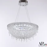Подвесная люстра светодиодная с пультом APL LED Sicilia SH501.0.50.B.LED-DIM.Ni (220V, хрусталь, на тросе, круглые)