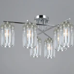 Потолочная люстра на штанге ILLUMICO IL3566-6CSQ-24 CR LYRA (220V, хрусталь)
