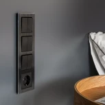 Выключатель двухклавишный проходной (черный матовый) Werkel W1122008 (a051621)