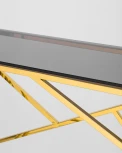 Консоль Stool Group АРТ ДЕКО 115*30 золото стекло smoke УТ000001966