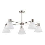Потолочная люстра на штанге Evoluce Arki SLE1561-103-05 Никель/Белый E27 5*60W