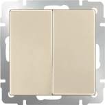 Выключатель двухклавишный проходной (шампань) Werkel W1122011 (a050866)