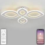 Потолочная люстра светодиодная Natali Kovaltseva Angel LED LAMPS 81197 с пультом ДУ, моб. приложением 160W, белый, LED
