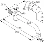 Смеситель Kludi Bozz 382450576 для раковины