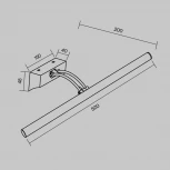Подсветка для картин Maytoni Fino MIR003WL-L12CH (LED, 220V, выключатель)