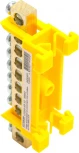 Шина заземления на изоляторе на DIN-рейку 10 выводов (желтый) Stekker 49563