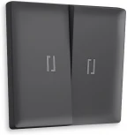 Лицевая панель Ambrella Volt ALFA (Графит Мягкое касание) для 2-клавишных выключателей с подсветкой QUANT AP9040