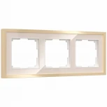 Рамка на 3 поста Baguette (айвори/латунь) Werkel W0032851 (a060236)