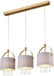 Подвесной светильник Lumion Jane 6592/3A латунь/серый, металл/текстиль, стекло E14 3*40W 220V (на проводе)