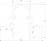 Шинопровод магнитный встраиваемый под ГКЛ 12,5мм (черный) Elektrostandard Slim Magnetic 85208/00 (48V)
